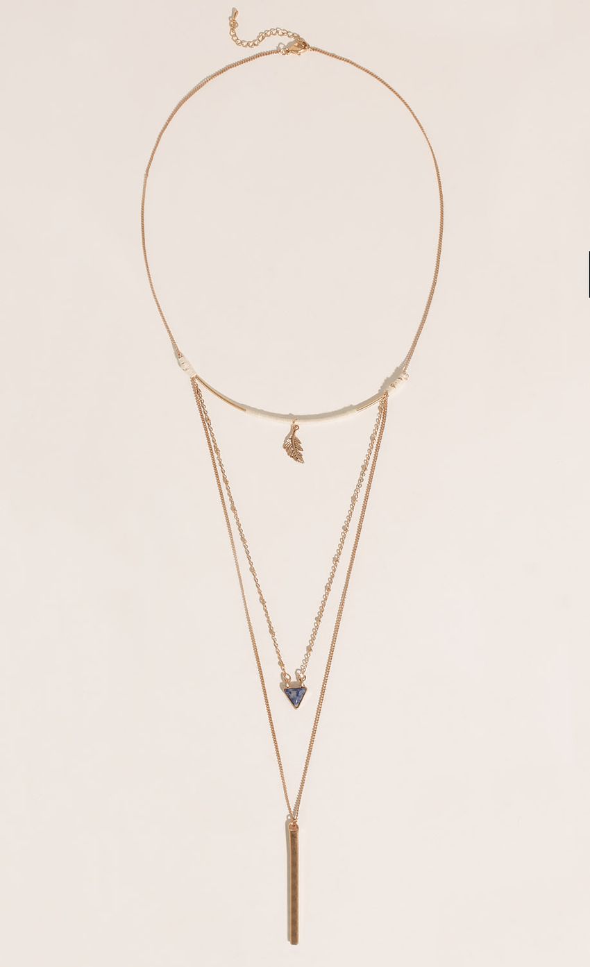 Picture Tiered Feather And Stone Statement Necklace In Gold. Source: https://media-img.lucyinthesky.com/data/Feb16_1/850xAUTO/0Y5A9973.JPG