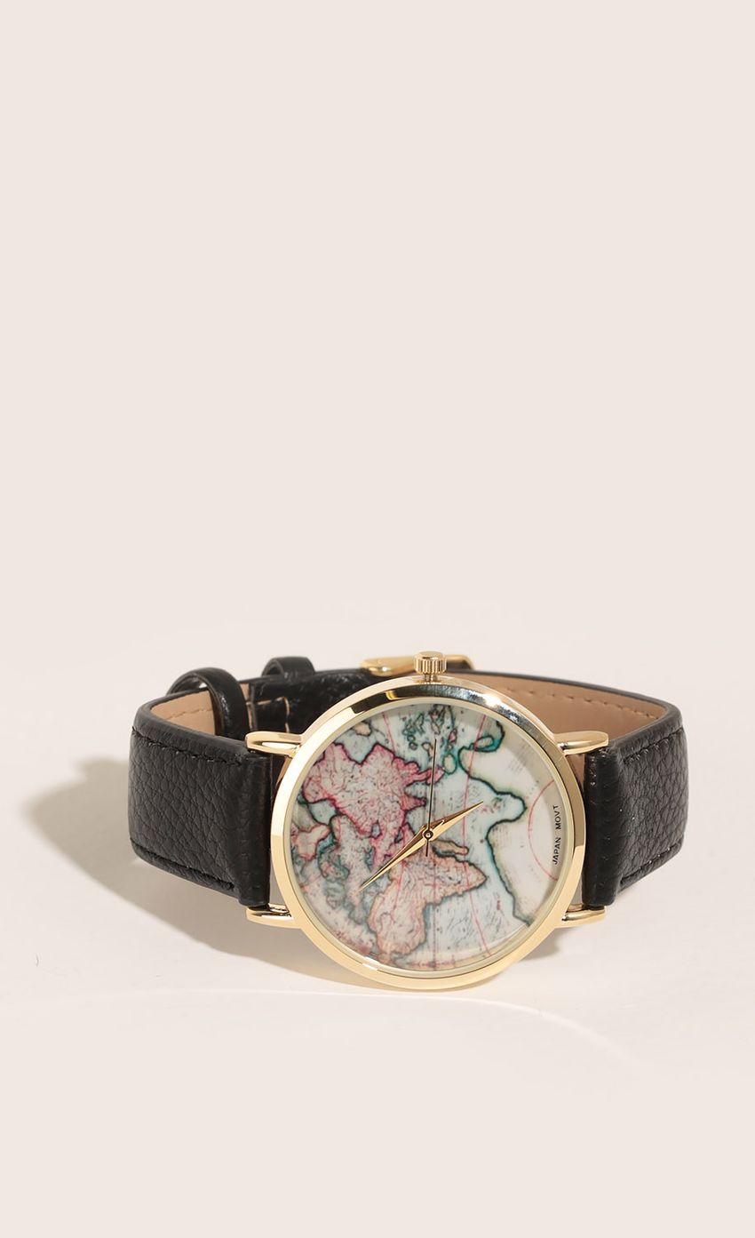 Picture World Maps Leather Watch In Black. Source: https://media-img.lucyinthesky.com/data/Feb16_2/850xAUTO/0Y5A2226.JPG