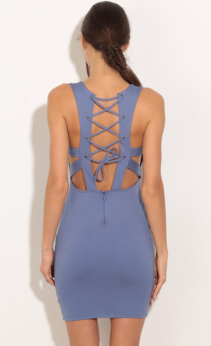 Picture Strappy Lace-Up Bodycon Dress In Periwinkle. Source: https://media-img.lucyinthesky.com/data/Feb16_2/850xAUTO/0Y5A5528.JPG