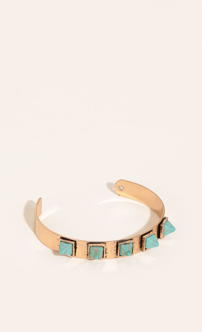 Picture Turquoise Embellished Bracelet In Gold. Source: https://media-img.lucyinthesky.com/data/Feb16_2/850xAUTO/0Y5A6690.JPG