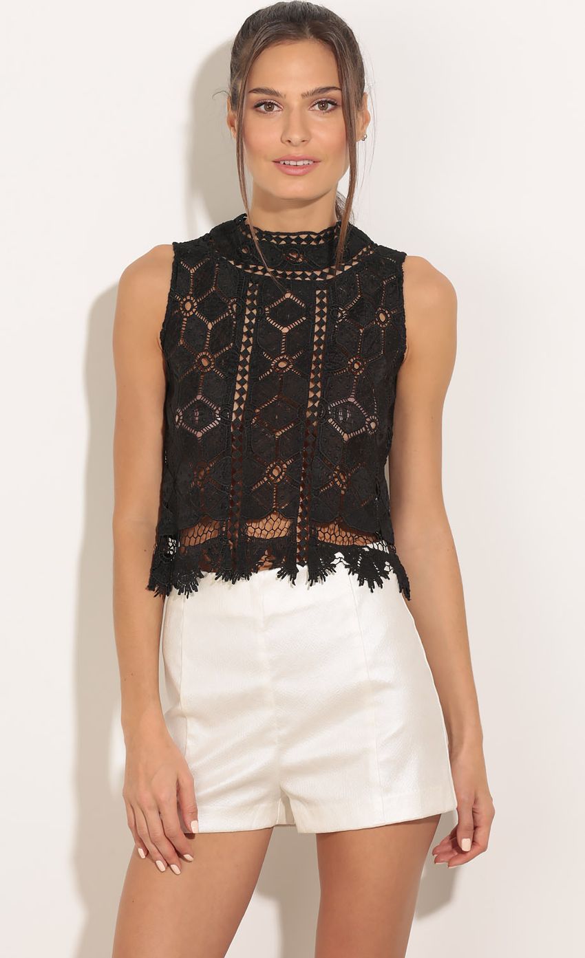 Picture Daisy Crochet High Neck Top In Black. Source: https://media-img.lucyinthesky.com/data/Feb16_2/850xAUTO/0Y5A6739.JPG