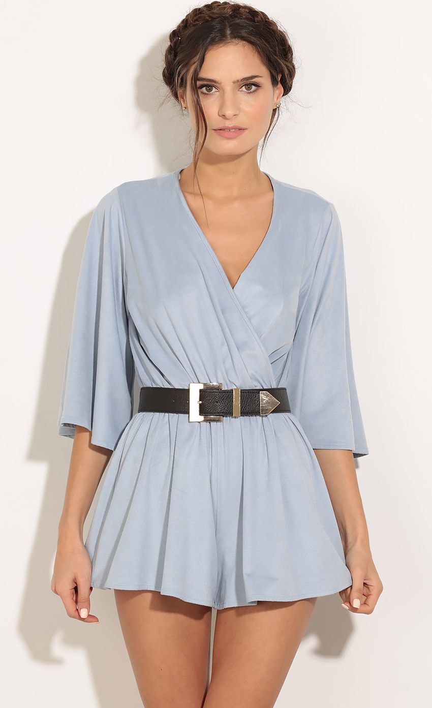 Picture Suede Romper In Baby Blue. Source: https://media-img.lucyinthesky.com/data/Feb16_2/850xAUTO/0Y5A7481.JPG