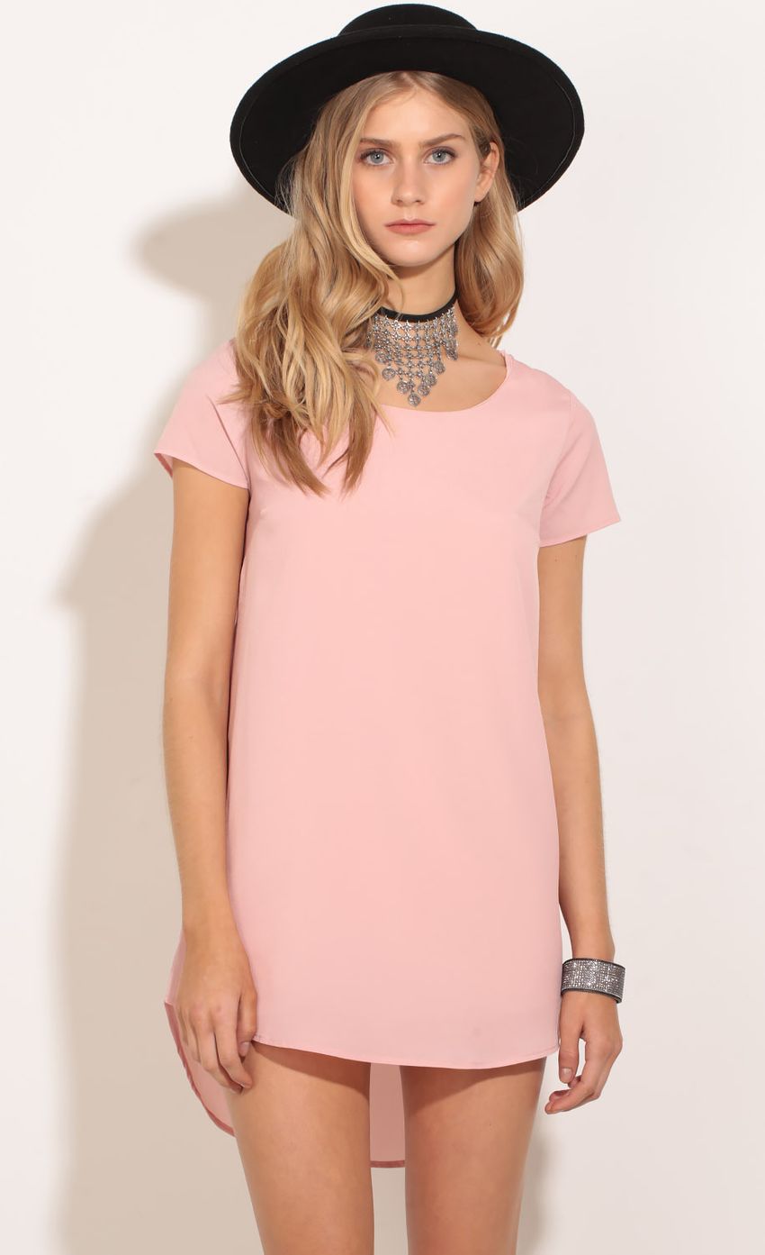 Picture Curved Hem Day Dress In Pink. Source: https://media-img.lucyinthesky.com/data/Feb17_1/850xAUTO/0Y5A5270.JPG