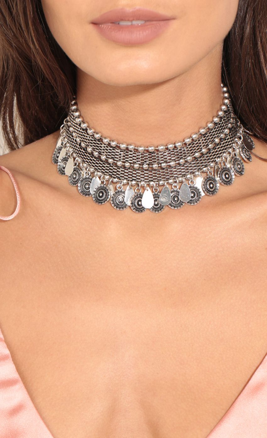 Picture Gypsy Coin Choker Necklace In Silver. Source: https://media-img.lucyinthesky.com/data/Feb17_2/850xAUTO/0Y5A0454.JPG