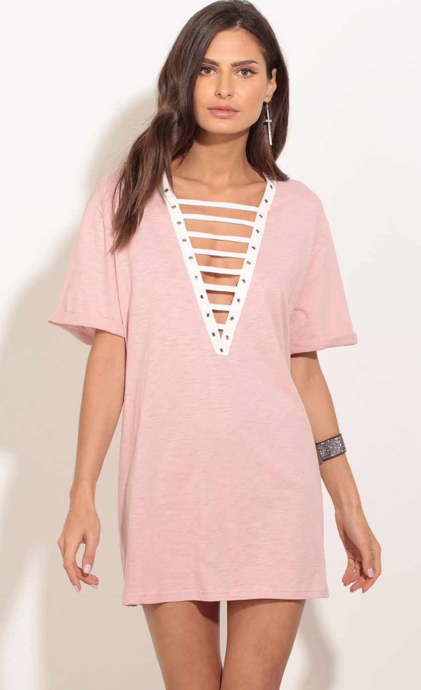 Picture Lace-up Dress In Pink. Source: https://media-img.lucyinthesky.com/data/Feb17_2/850xAUTO/0Y5A1011.JPG