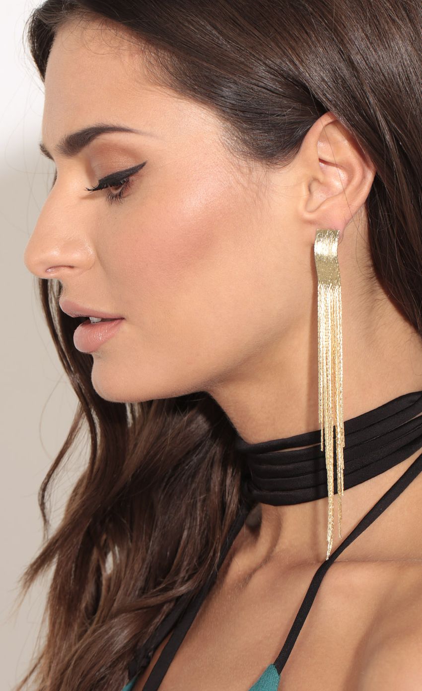 Picture Metallic Fringe Drop Earrings In Gold. Source: https://media-img.lucyinthesky.com/data/Feb17_2/850xAUTO/0Y5A1606.JPG