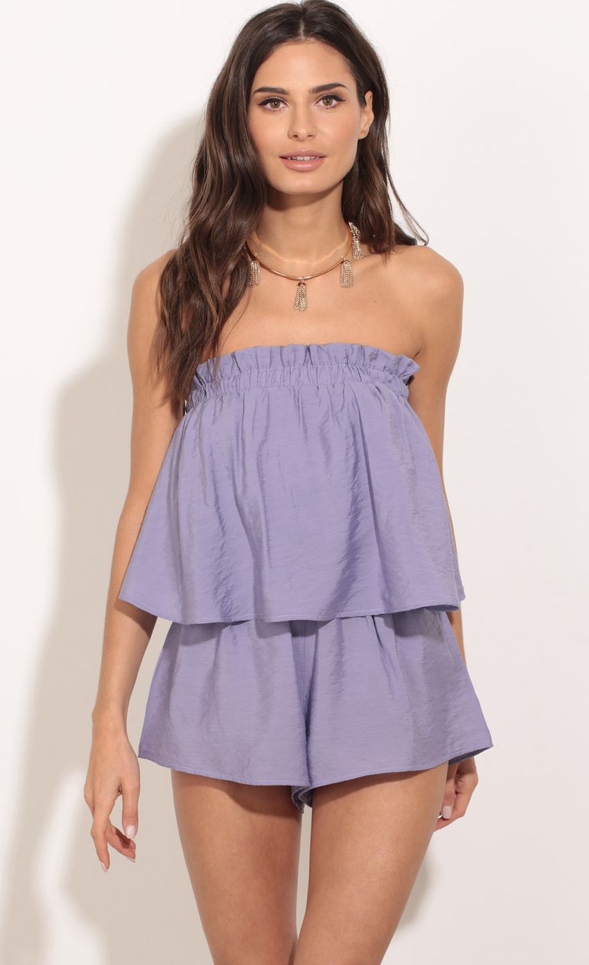 Picture Strapless Textured Romper In Purple. Source: https://media-img.lucyinthesky.com/data/Feb17_2/850xAUTO/0Y5A1828.JPG