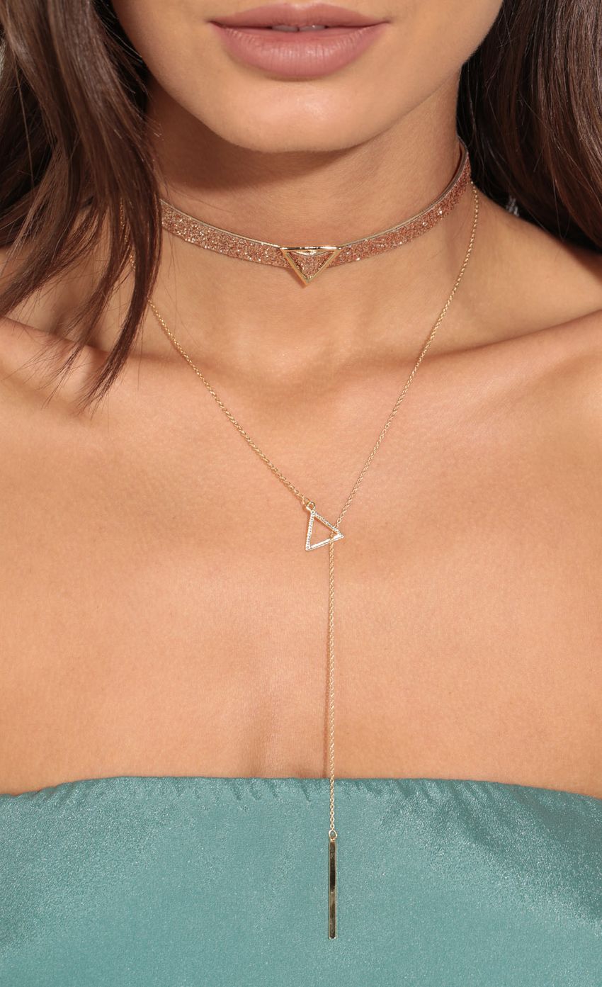 Picture Geometric Glitter Choker Necklace Set. Source: https://media-img.lucyinthesky.com/data/Feb17_2/850xAUTO/0Y5A9395.JPG