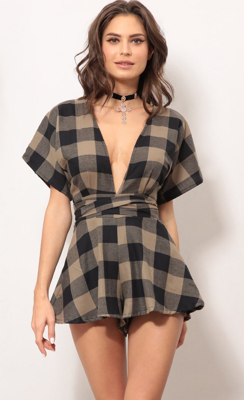 Picture Feeling The Night Romper In Plaid. Source: https://media-img.lucyinthesky.com/data/Feb18_1/850xAUTO/0Y5A3760.JPG