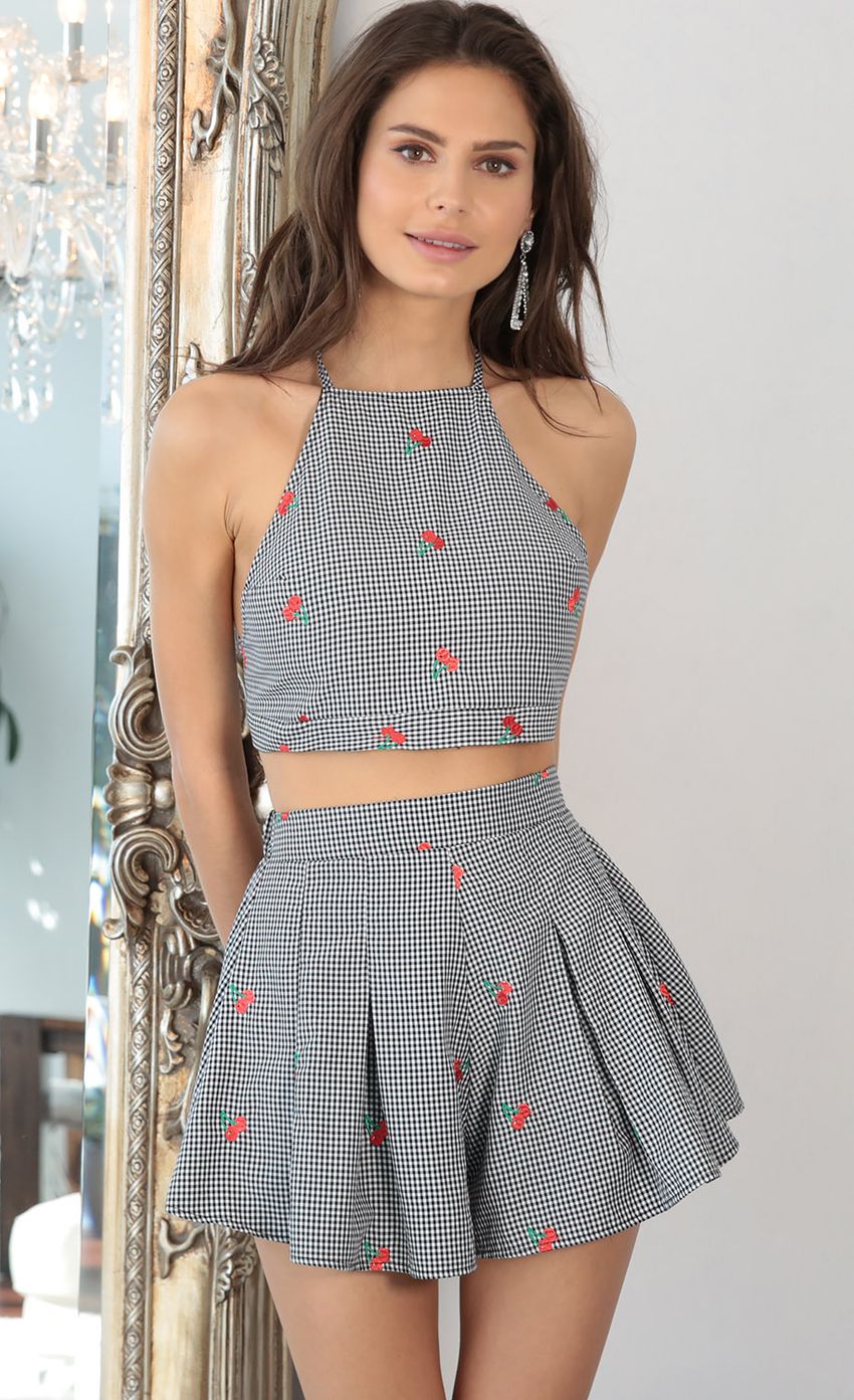 Picture Cherry On Top Gingham Two Piece Set. Source: https://media-img.lucyinthesky.com/data/Feb18_2/850xAUTO/0Y5A6953SS.JPG