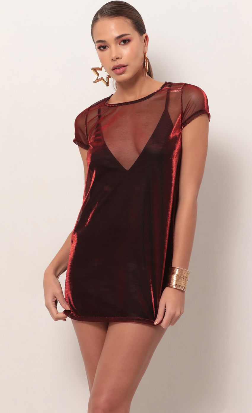 Picture Harper Dress In Deep Metallic Red. Source: https://media-img.lucyinthesky.com/data/Feb19_2/850xAUTO/781A9213S.JPG