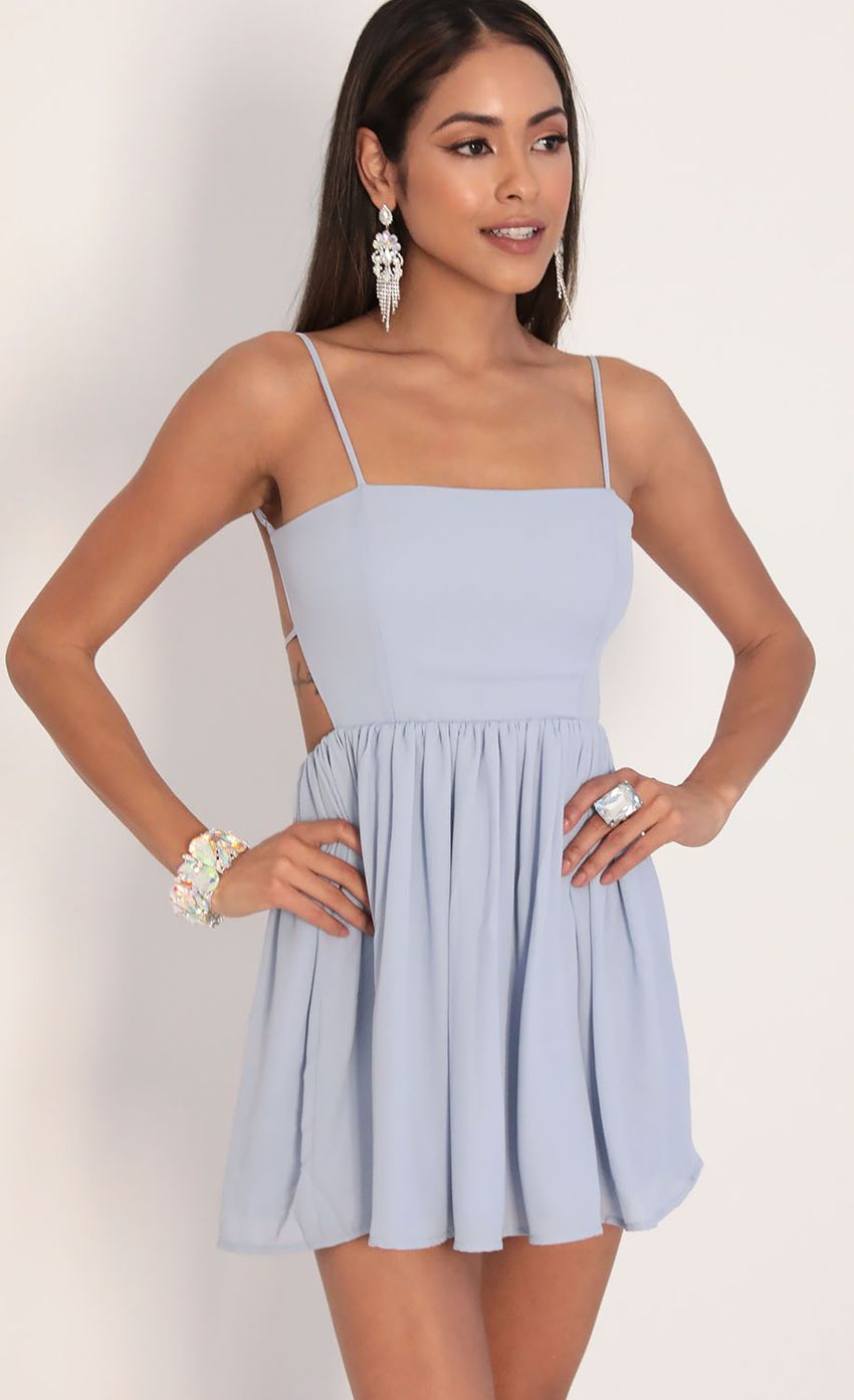 Picture Chiffon A-line Dress in Dusty Blue. Source: https://media-img.lucyinthesky.com/data/Feb20_1/850xAUTO/781A0851.JPG