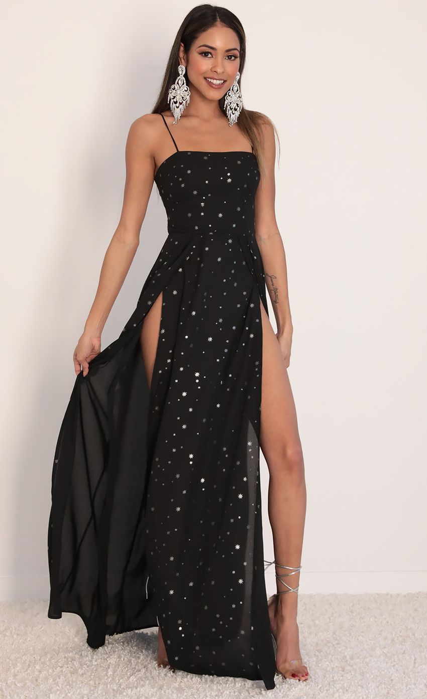 Picture Gala Starlight Maxi Dress in Midnight Navy. Source: https://media-img.lucyinthesky.com/data/Feb20_1/850xAUTO/781A3441.JPG