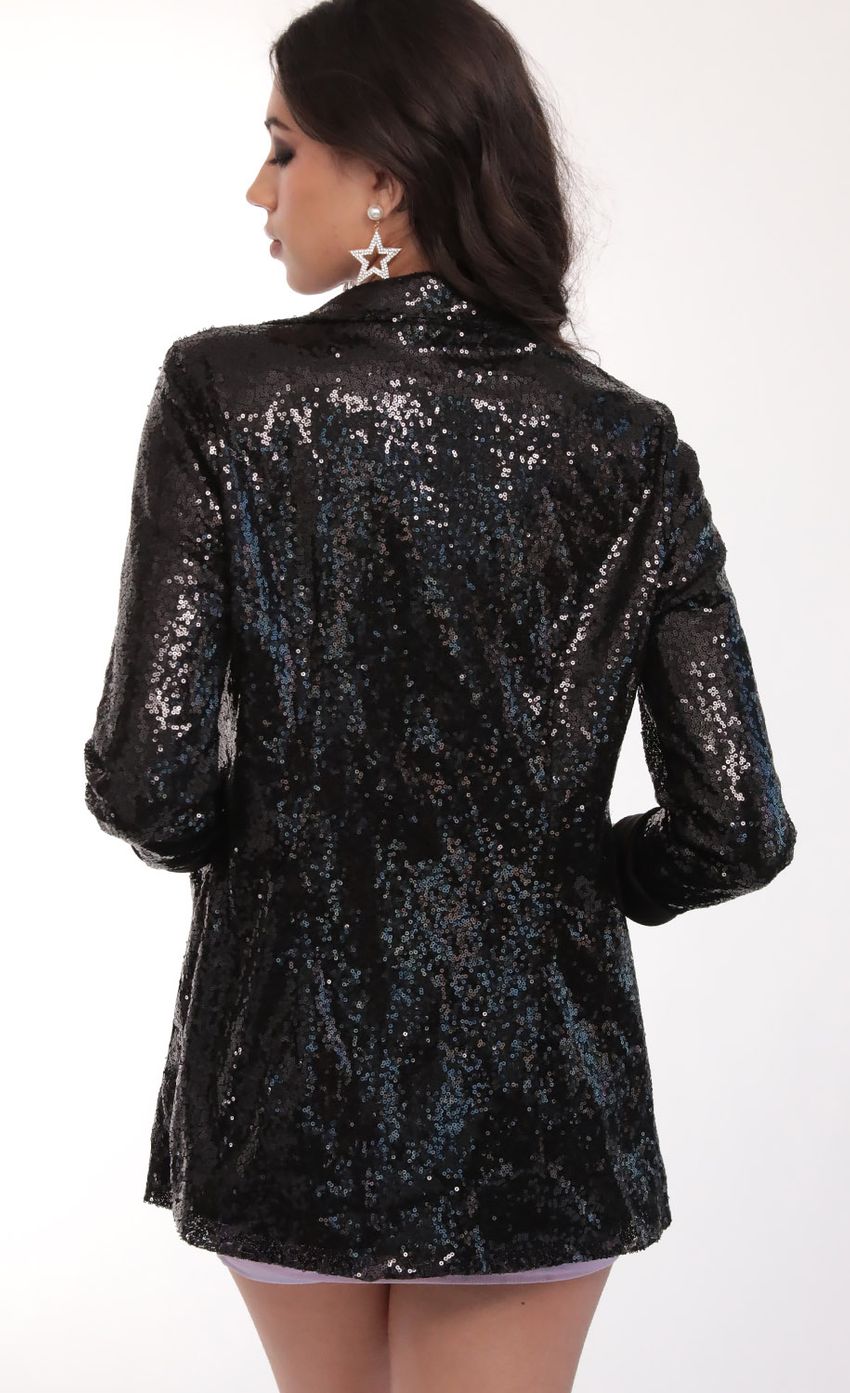 Picture Black Sequin Luxe Blazer. Source: https://media-img.lucyinthesky.com/data/Feb20_2/850xAUTO/781A3347.JPG