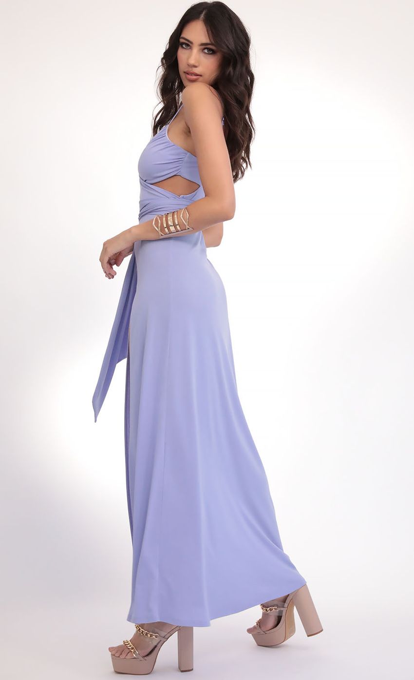 Picture Leila Wrap Tie Maxi in Lavender. Source: https://media-img.lucyinthesky.com/data/Feb20_2/850xAUTO/781A3713.JPG
