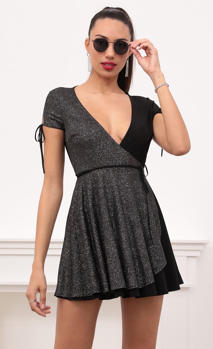 Picture Cassidy Wrap Dress in Black Crystal. Source: https://media-img.lucyinthesky.com/data/Feb21_1/850xAUTO/1V9A3207.JPG