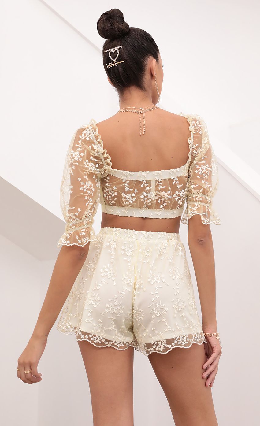 Picture Two Piece Set in Yellow Floral Lace. Source: https://media-img.lucyinthesky.com/data/Feb21_1/850xAUTO/1V9A6245.JPG