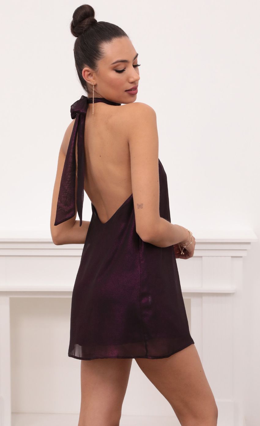Picture Halter Dress in Shiny Purple. Source: https://media-img.lucyinthesky.com/data/Feb21_1/850xAUTO/1V9A7665.JPG