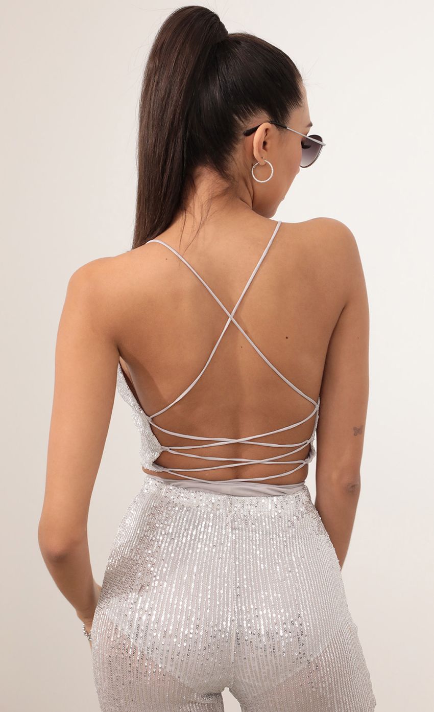 Picture Two Piece Set in Sheer Mesh With Silver Sequins. Source: https://media-img.lucyinthesky.com/data/Feb21_1/850xAUTO/AT2A3128.JPG