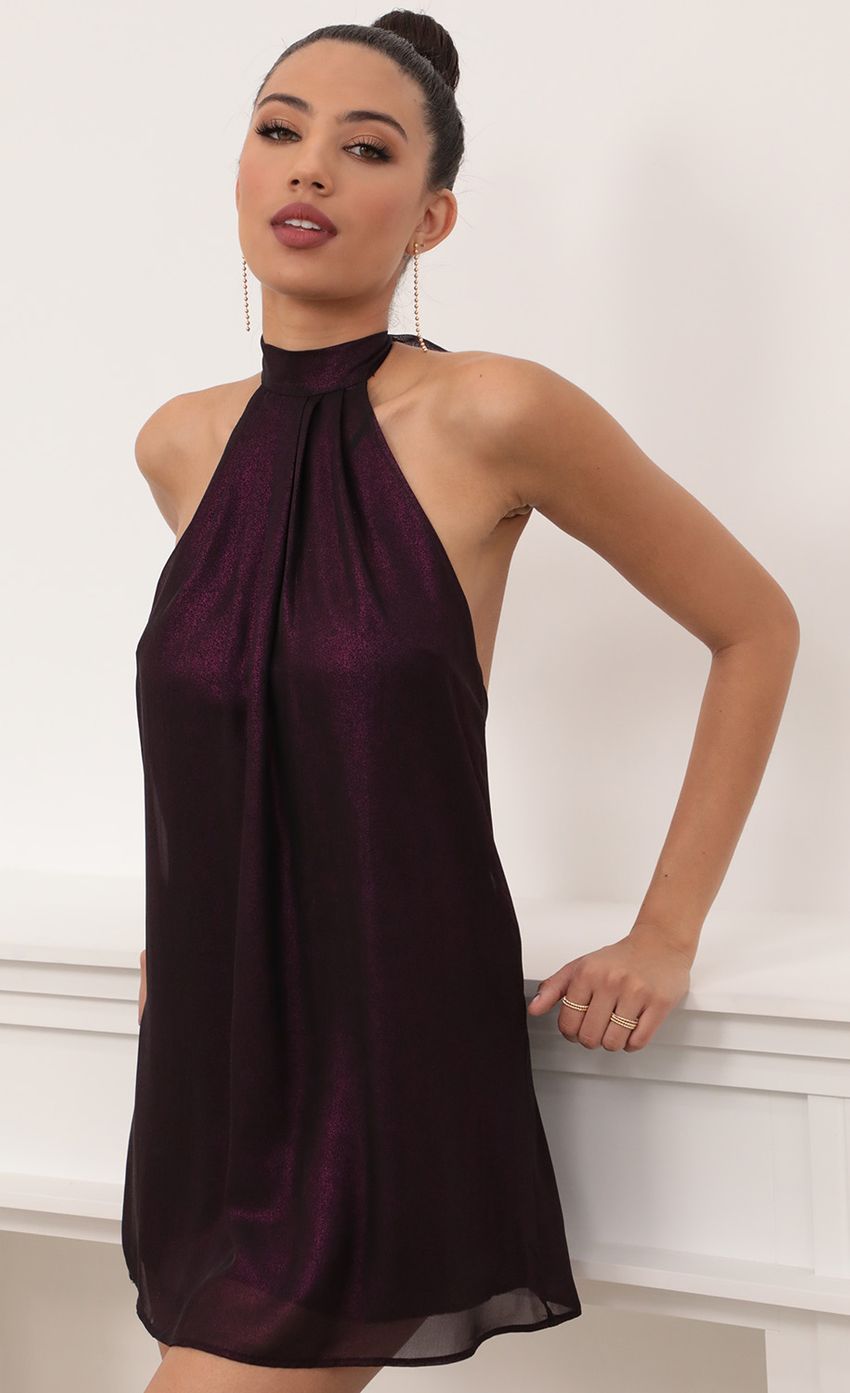 Picture Halter Dress in Shiny Purple. Source: https://media-img.lucyinthesky.com/data/Feb21_1/850xAUTO/AT2A8344.JPG