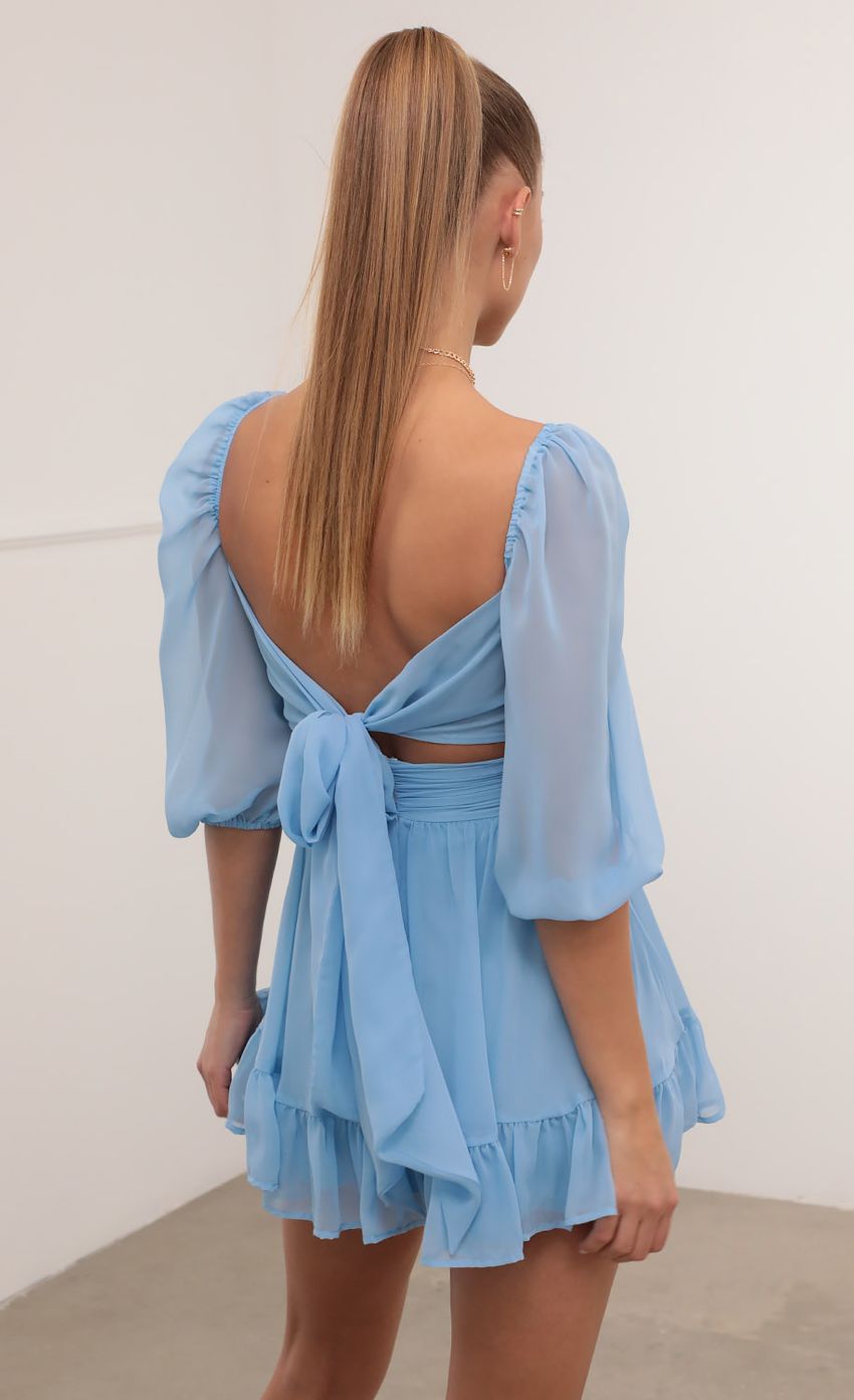 Picture Ruffle Dress in Sky Blue Chiffon. Source: https://media-img.lucyinthesky.com/data/Feb21_2/850xAUTO/AT2A2825.JPG