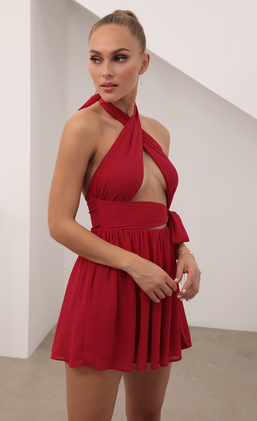 Picture Dani Halter Open Dress in Red Chiffon. Source: https://media-img.lucyinthesky.com/data/Feb21_2/850xAUTO/AT2A4047.JPG