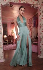 Picture Waverly Maxi Satin Dress in Aquamarine. Source: https://media-img.lucyinthesky.com/data/Feb22_1/150xAUTO/LUCYINTHESKY-6.JPG