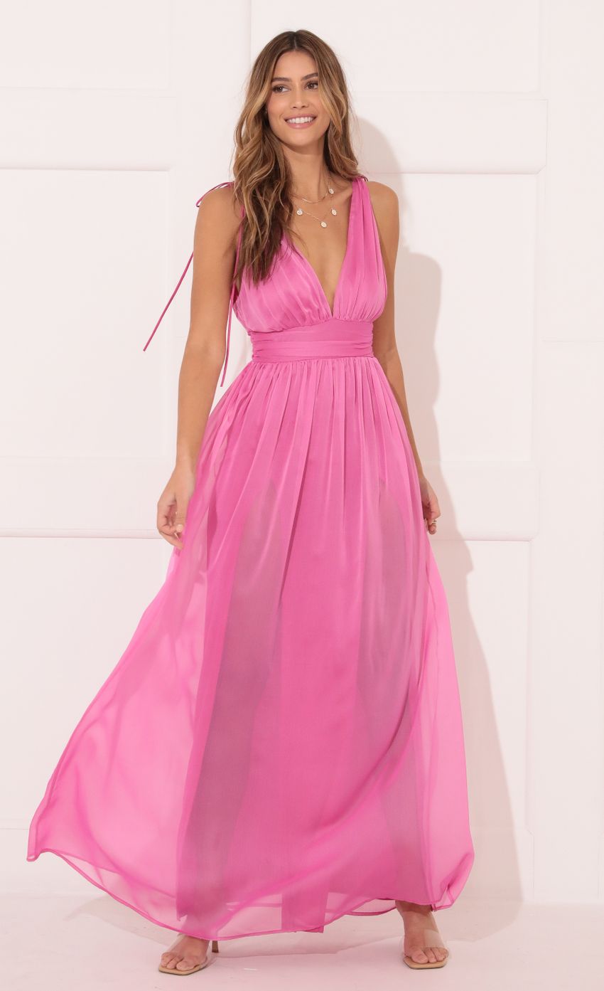 Picture Chiffon Maxi Dress in Pink. Source: https://media-img.lucyinthesky.com/data/Feb22_1/850xAUTO/1V9A0286.JPG