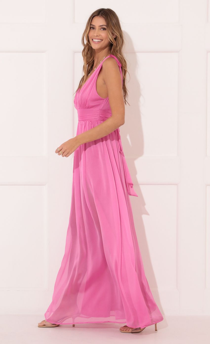 Picture Chiffon Maxi Dress in Pink. Source: https://media-img.lucyinthesky.com/data/Feb22_1/850xAUTO/1V9A04171.JPG