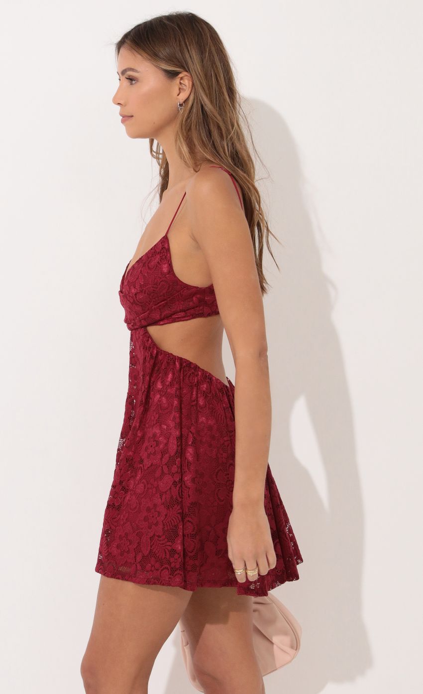 Picture Fit and Flare Dress in Ruby Red. Source: https://media-img.lucyinthesky.com/data/Feb22_1/850xAUTO/1V9A4898.JPG