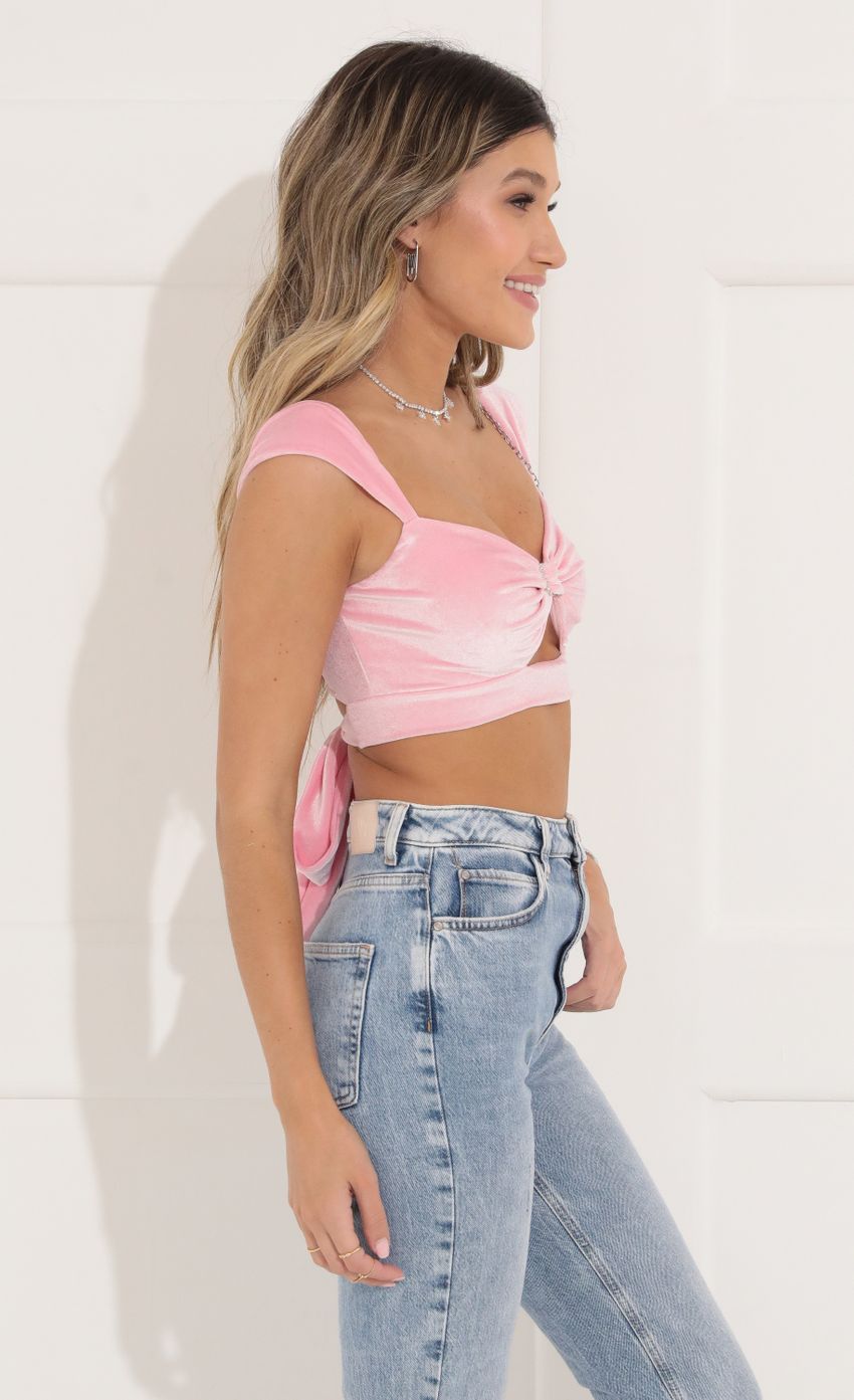 Picture Crop Top in Pink Velvet. Source: https://media-img.lucyinthesky.com/data/Feb22_2/850xAUTO/1V9A4760.JPG
