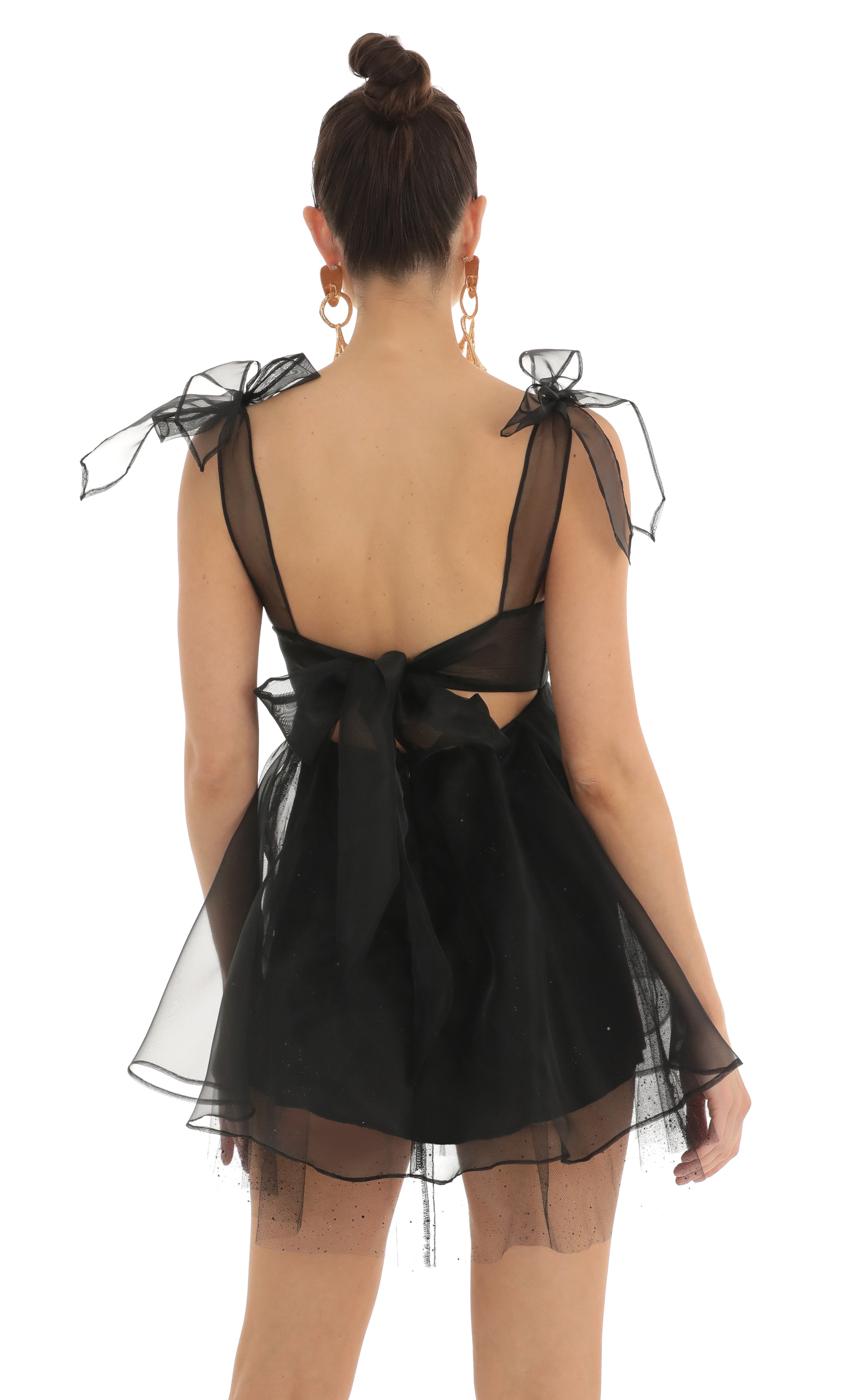 metallic bow babydoll dress 333baylee on LTK