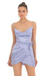 Picture Satin Wrap Dress in Baby Blue. Source: https://media-img.lucyinthesky.com/data/Feb23/150xAUTO/0f6bad8a-d9e2-4417-b99f-6456a7c92b08.jpg