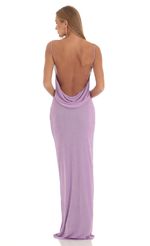 Picture Draped Back Maxi Dress in Purple. Source: https://media-img.lucyinthesky.com/data/Feb23/150xAUTO/1eaa67e3-b211-45c1-b0be-1b11734d1ff5.jpg