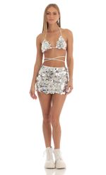 Picture Sequin Two Piece Skirt Set in White. Source: https://media-img.lucyinthesky.com/data/Feb23/150xAUTO/64606457-820e-4555-b35d-40012c905bec.jpg