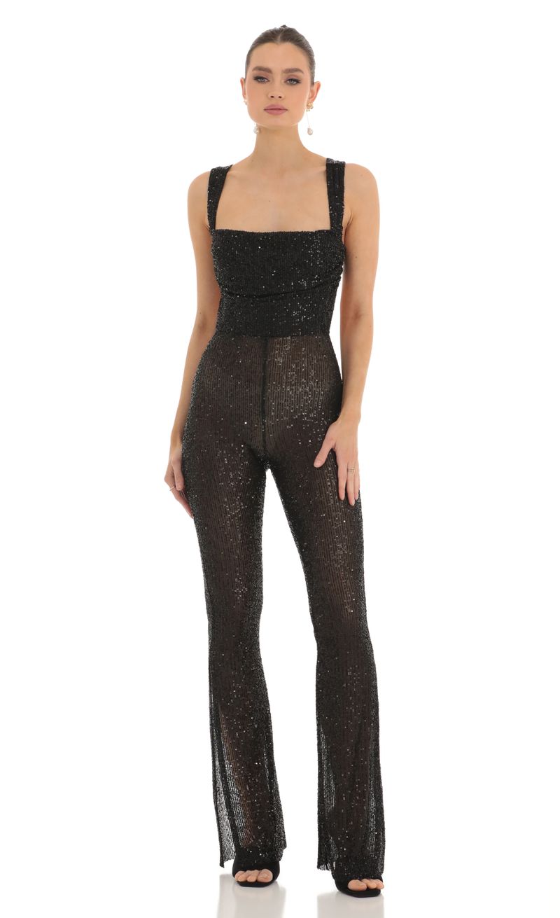 NWOT Lucy in The outlet Sky Kim Shimmer Jumpsuit in Black