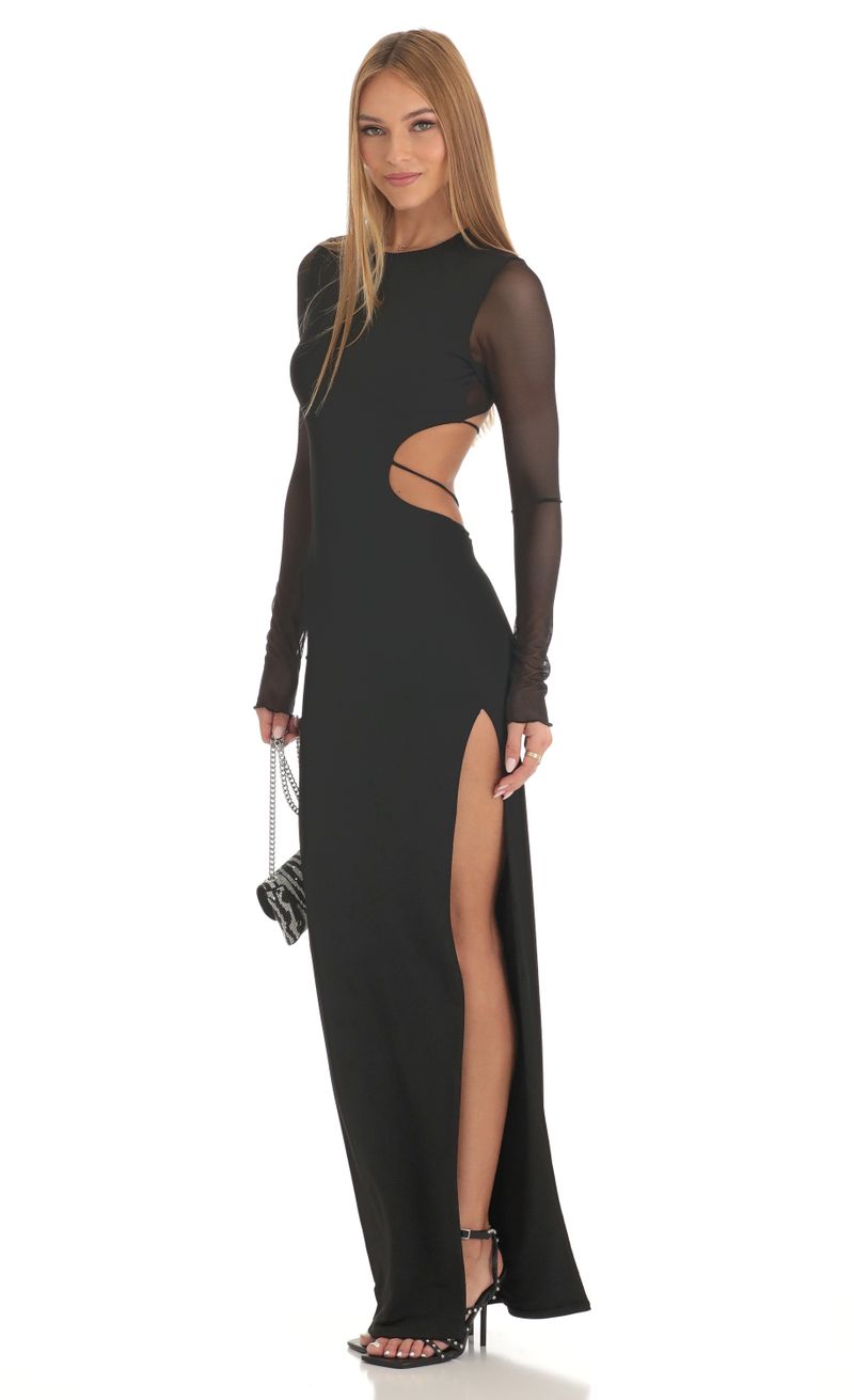 So Perfect Sheer Sleeve Black Bodycon Dress