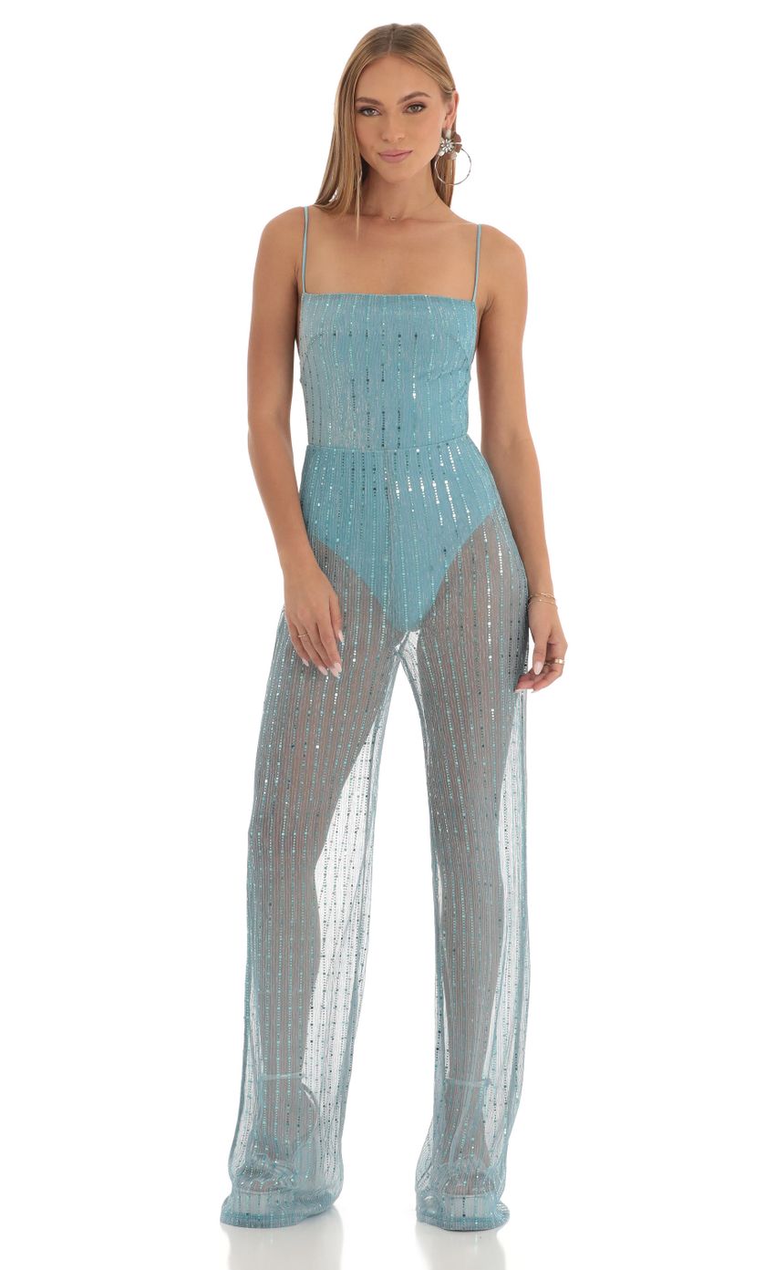 Picture Sequin Sheer Wide Leg Jumpsuit in Sky Blue. Source: https://media-img.lucyinthesky.com/data/Feb23/850xAUTO/07a1bebf-392a-403f-b3f7-02d51f35bcfb.jpg