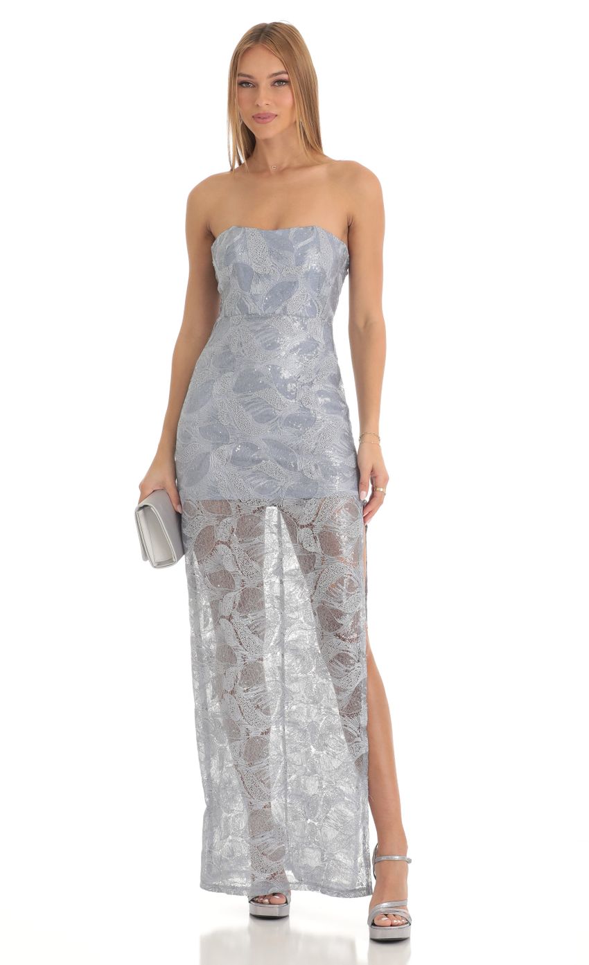 Picture Idris Sequin Strapless Maxi Dress in Silver. Source: https://media-img.lucyinthesky.com/data/Feb23/850xAUTO/0848a4e7-4060-4e6f-b374-bbcc3ee6cb70.jpg