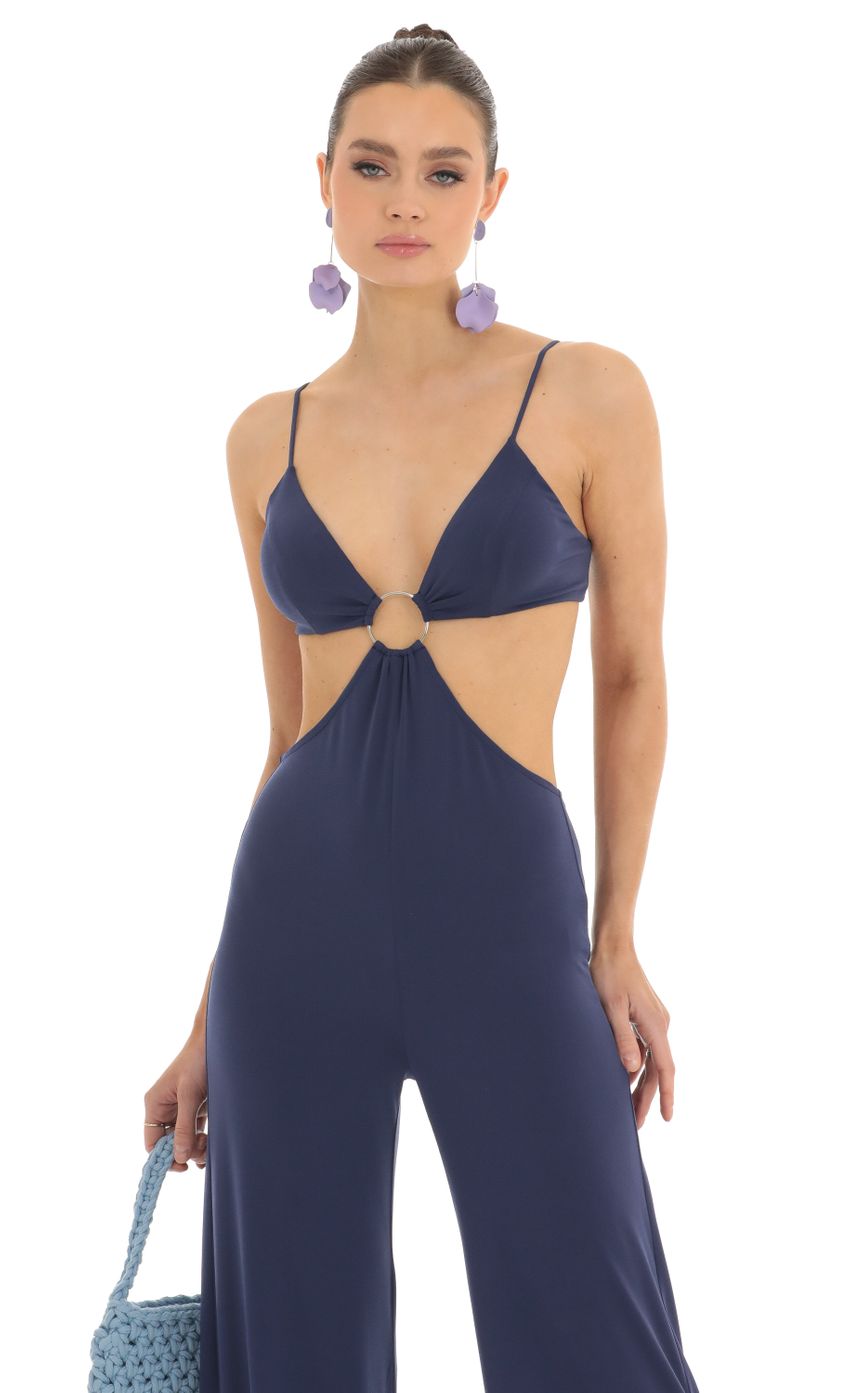 Picture Cutout O Ring Jumpsuit in Navy. Source: https://media-img.lucyinthesky.com/data/Feb23/850xAUTO/09c23d70-a35f-40e3-8132-d8d26cf4401a.jpg