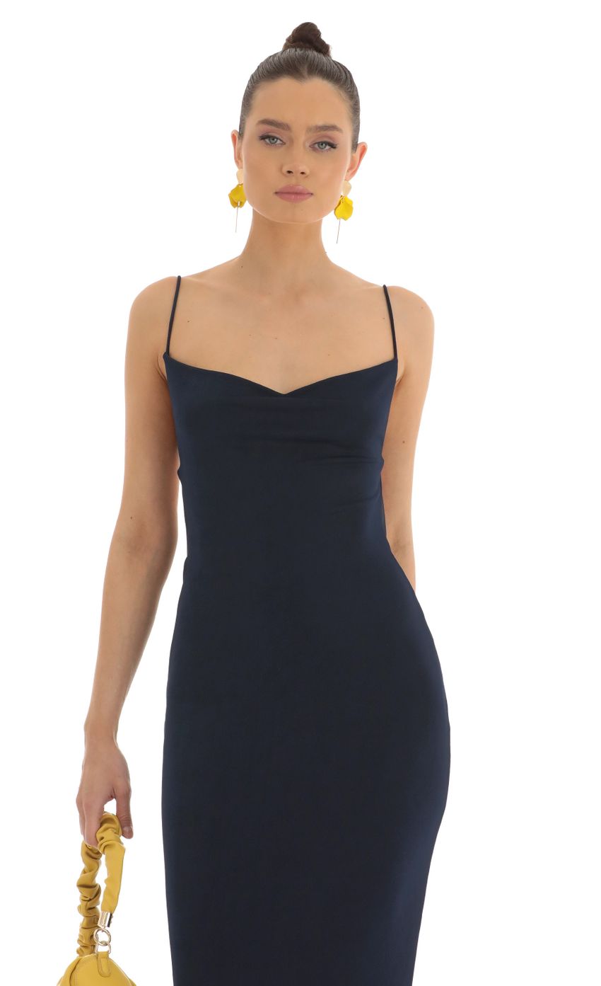 Picture Draped Back Maxi Dress in Navy. Source: https://media-img.lucyinthesky.com/data/Feb23/850xAUTO/1ddef89c-e0d7-45f3-80ea-92f827a84cea.jpg