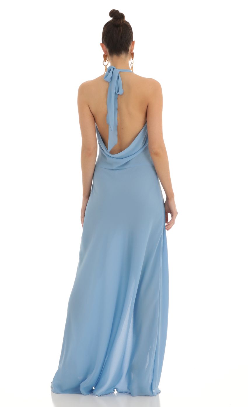 Picture Draped Open Back Maxi Dress in Blue. Source: https://media-img.lucyinthesky.com/data/Feb23/850xAUTO/435b6b1b-73d4-4f2c-a991-5f71eb7444bd.jpg