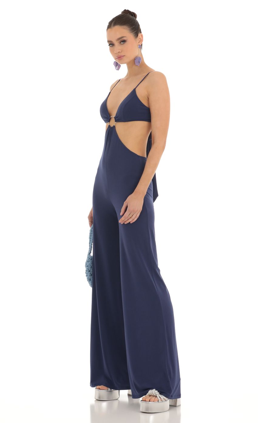 Picture Cutout O Ring Jumpsuit in Navy. Source: https://media-img.lucyinthesky.com/data/Feb23/850xAUTO/5aef3db8-79d2-4727-872d-f2e0af6aefd1.jpg