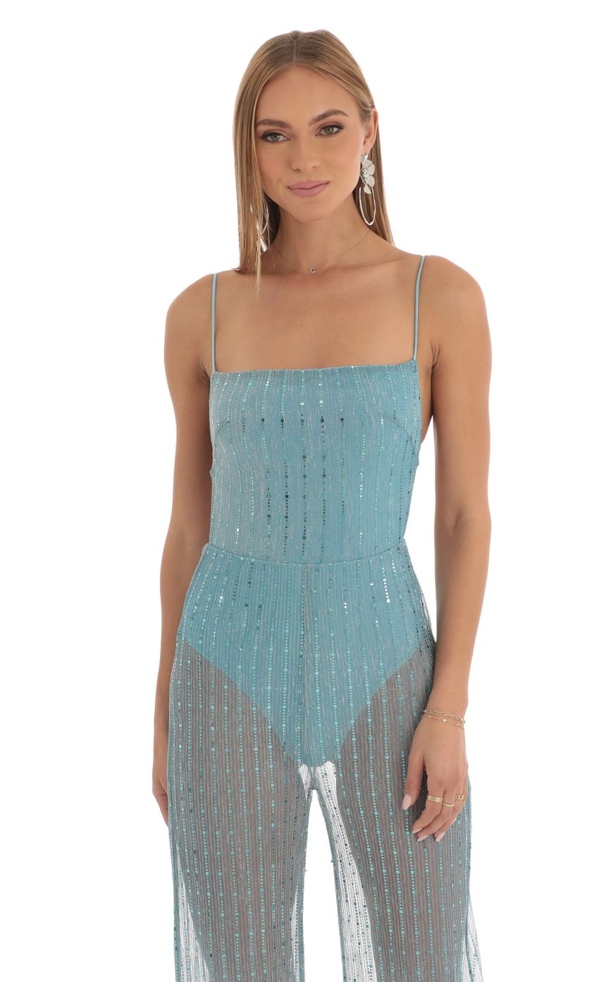 Picture Sequin Sheer Wide Leg Jumpsuit in Sky Blue. Source: https://media-img.lucyinthesky.com/data/Feb23/850xAUTO/5bdc2dbd-7a65-45e8-8415-81ca31d70dde.jpg