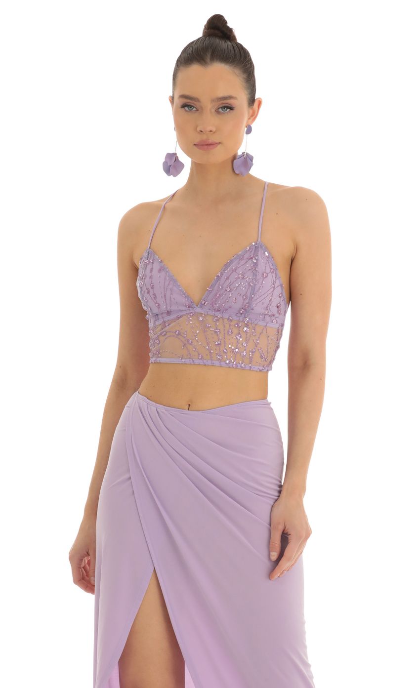 Picture Sequin Two Piece Maxi Skirt Set in Purple. Source: https://media-img.lucyinthesky.com/data/Feb23/850xAUTO/6f5654f7-8960-4370-8065-11c326e29eed.jpg