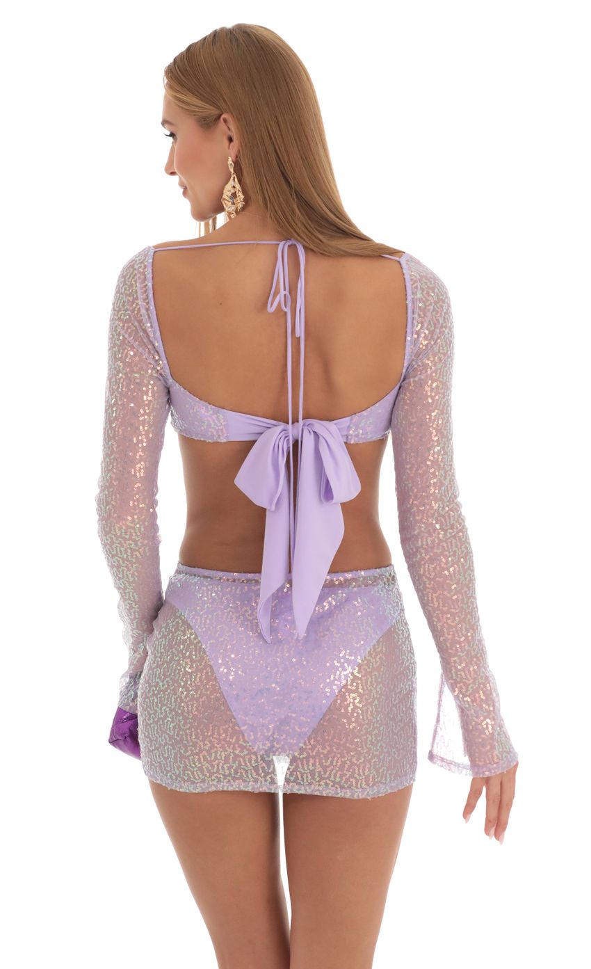 Picture Melinda Sequin Three Piece Skirt Set in Lavender. Source: https://media-img.lucyinthesky.com/data/Feb23/850xAUTO/714b841e-459a-4af8-acb9-909b218601ca.jpg