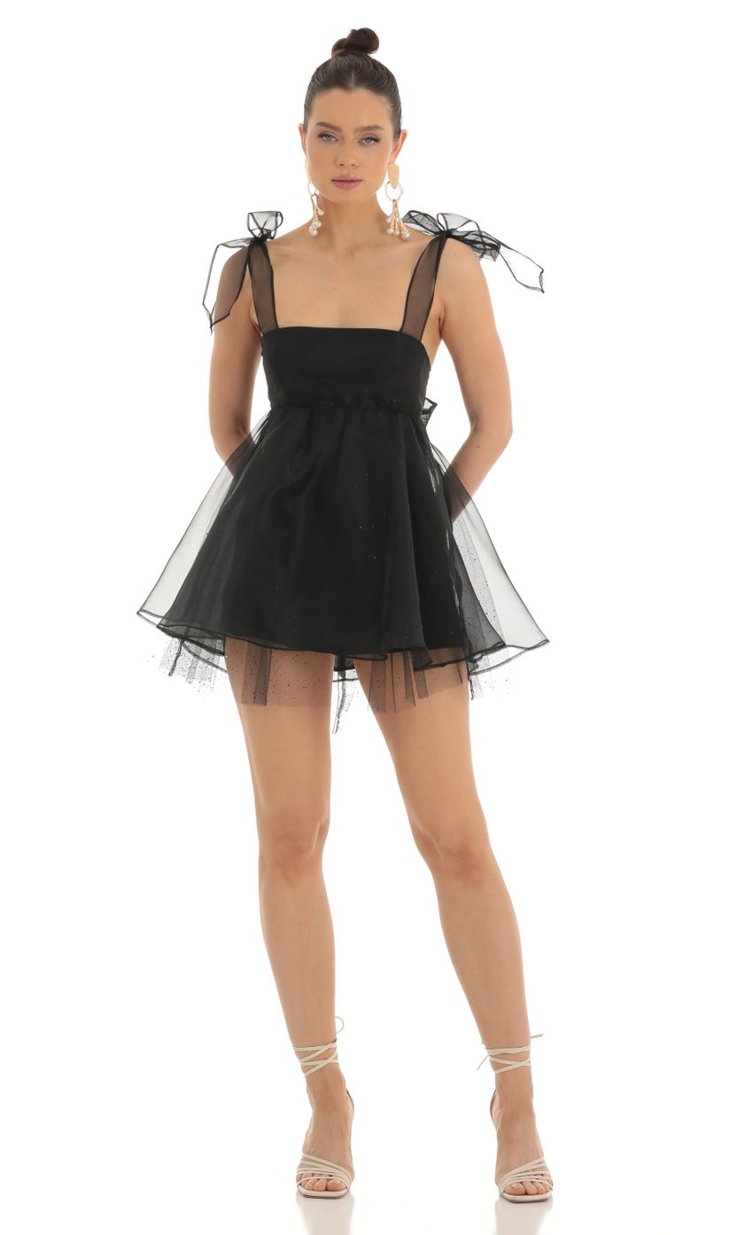 Picture Glitter Bow Baby Doll Dress in Black. Source: https://media-img.lucyinthesky.com/data/Feb23/850xAUTO/83cfbfa9-816e-44cc-965e-6d026333b9ea.jpg