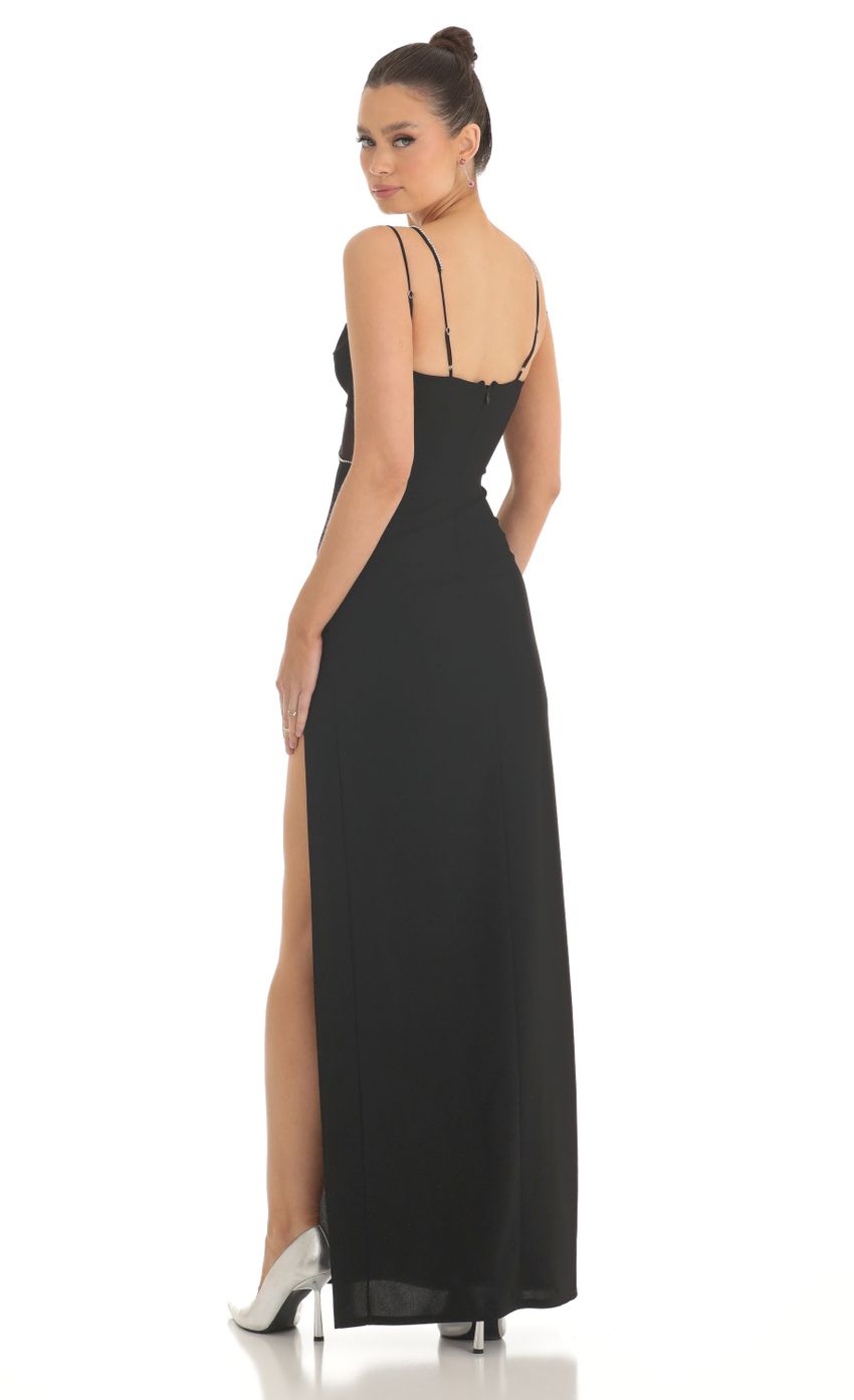 Picture Rhinestone Crepe Cutout Maxi Dress in Black. Source: https://media-img.lucyinthesky.com/data/Feb23/850xAUTO/95c9db93-2ee6-4431-b834-98b8cbd7d58e.jpg
