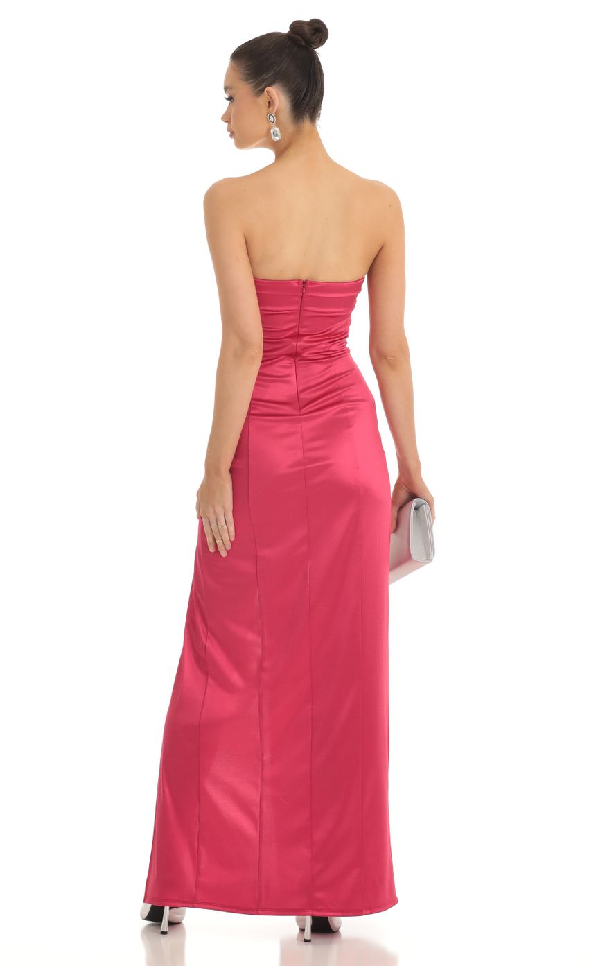Picture Satin Pleated Strapless Maxi Dress in Cherry. Source: https://media-img.lucyinthesky.com/data/Feb23/850xAUTO/d2d51c35-5dea-4cca-a140-37640538b790.jpg