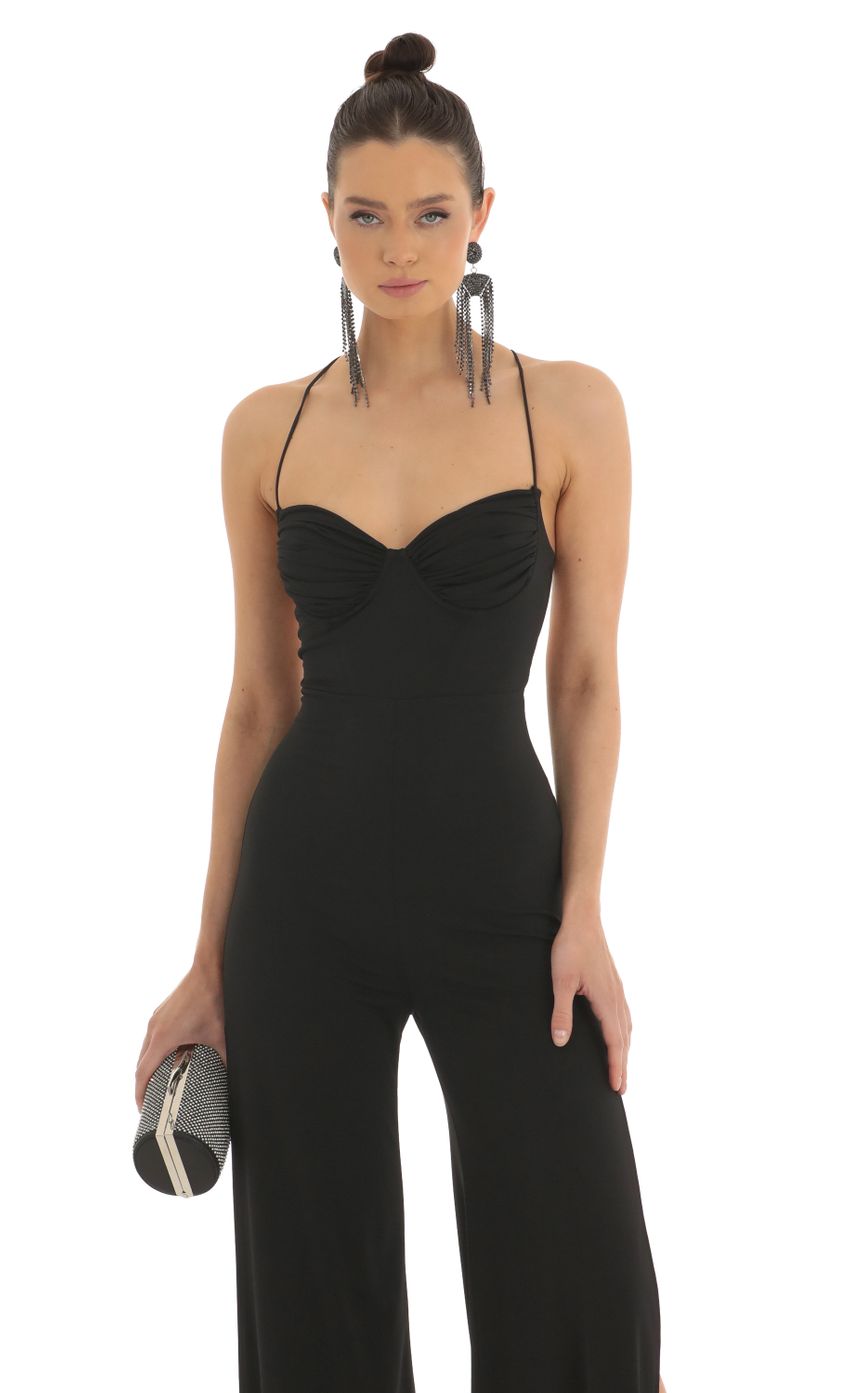 Picture Ruched Sweetheart Jumpsuit in Black. Source: https://media-img.lucyinthesky.com/data/Feb23/850xAUTO/d9d8e49d-00ad-4089-b192-4964051bd633.jpg
